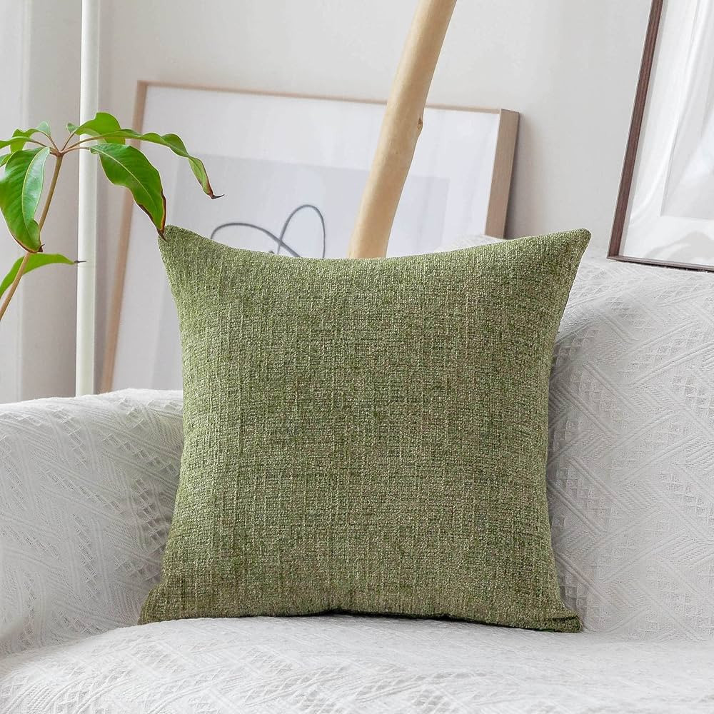 Home Brilliant 26x26 Throw Pillow Covers Super Soft Striped Chenille Plush Euro Shams Cushion Cov... | Amazon (US)