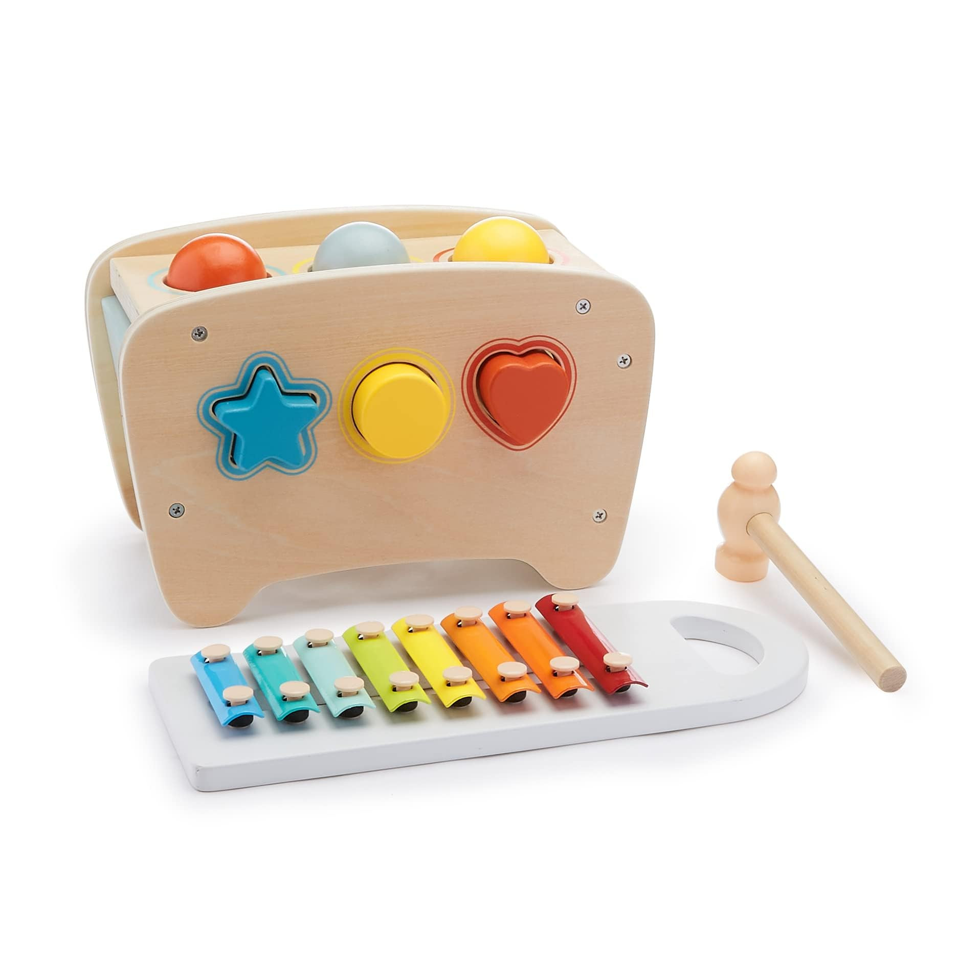Amazon Basics Musical Pounding Bench With Xylophone and Shape Sorter Toy-Kids Gift for Toddlers, ... | Amazon (US)