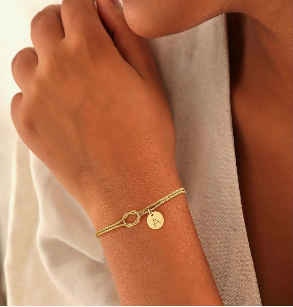  Easter Basket Stuffers for  Teen Girls Women Gold Initial Bracelets - 14K Gold Plated Love Knot Letter A-Z Initial  #lykeasterbasketstuffer

#LTKKids #LTKSaleAlert
