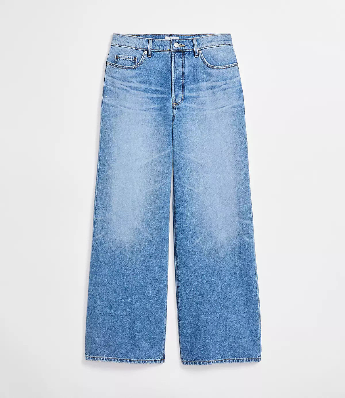 Rivete High Rise Relaxed Wide Leg Jeans in Light Wash | LOFT