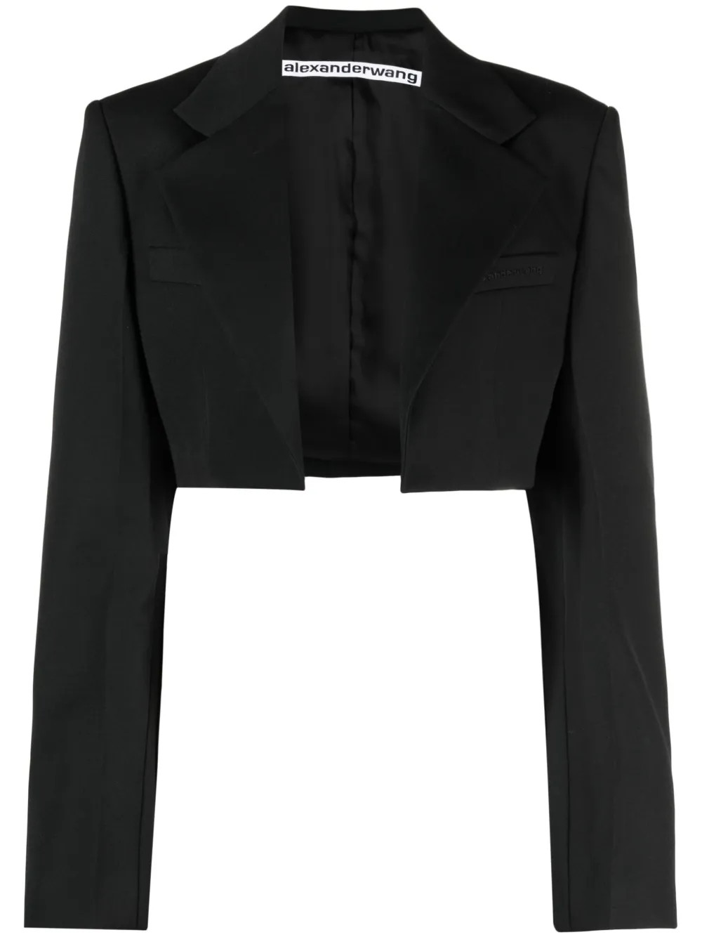 Alexander Wang Cropped Wool Blazer | Black | FARFETCH | Farfetch Global