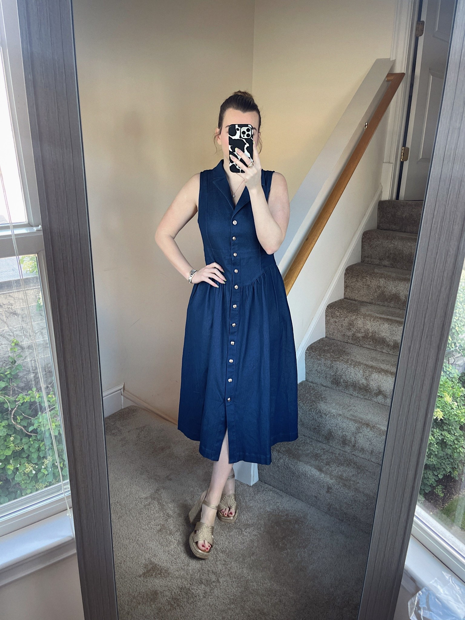 Denim button dress, business casual, summer outfit 

#LTKWorkwear #LTKStyleTip #LTKFindsUnder100