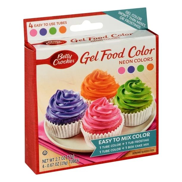 Betty Crocker Decorating Gel Food Color, Neon Colors, 2.7 Ounces - Walmart.com | Walmart (US)