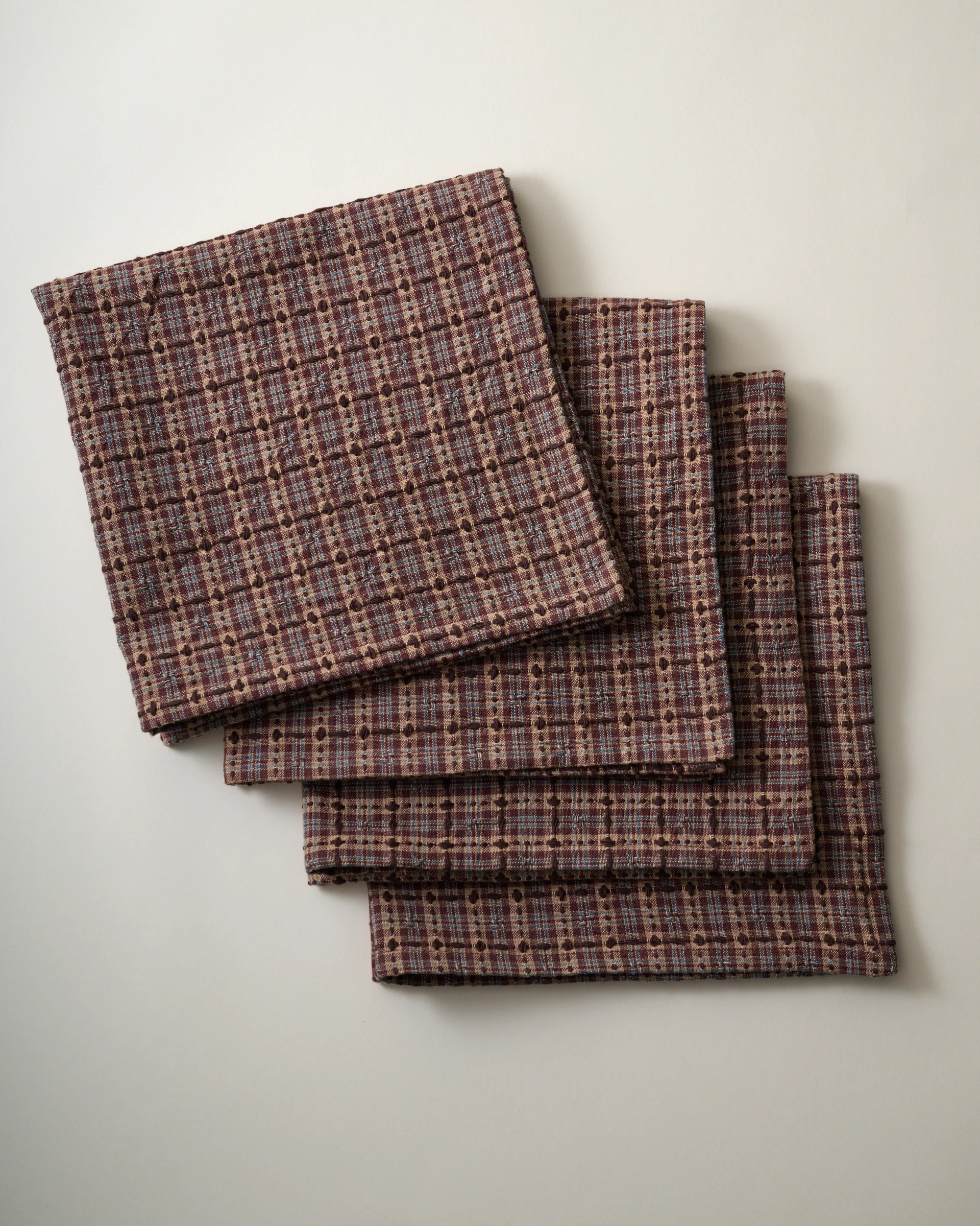 Brunette Dobby Plaid Napkin Set of 4 | Magnolia