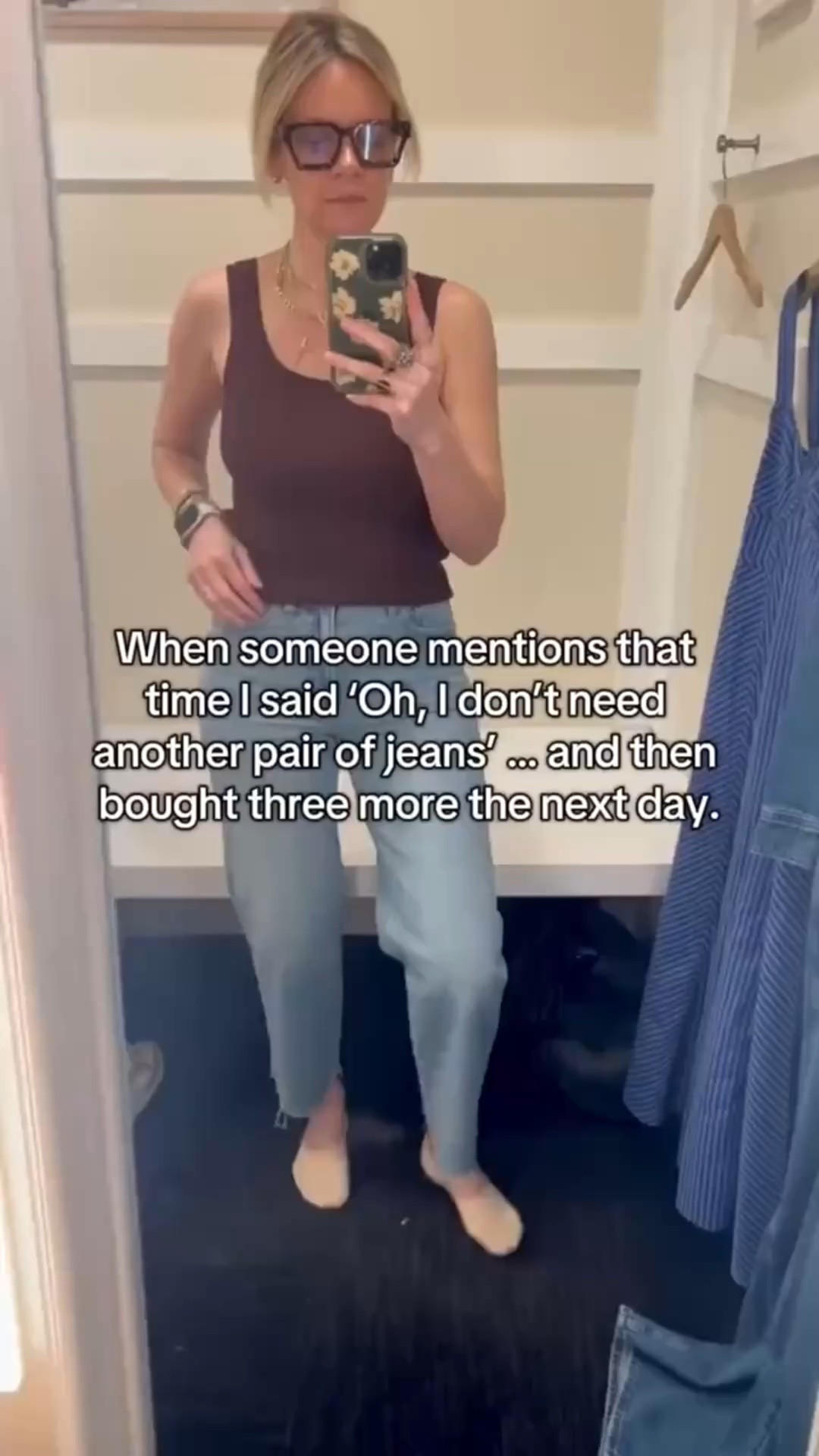 In my defense, finding the perfect pair of jeans is an art—and sometimes that requires trying on a lot of options. 😏 But good news: You don’t have to do it alone! We’re denim experts and can take the guesswork out of shopping for your perfect fit. DM us to book a personal shopping session! 👖✨ #personalstyling #effortlessstyle #styleover40 #nashvillestylist #personalstylist #styletipsforwomen #fashionover40 #fashionover50