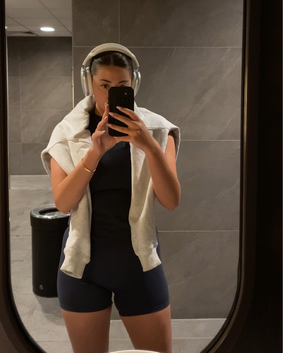 Gym set / adanola / apple / workout / two piece / midnight blue / grey hoodie / headphones / fitness 

#LTKuk #LTKsummer #LTKfitness