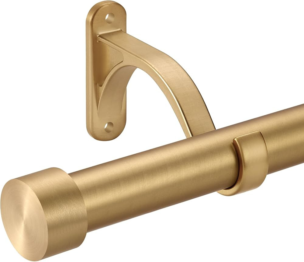1-Inch Diameter Curtain Rod, Adjustable Rod Set with Premium Aluminum Brackets and Finials, Singl... | Amazon (US)