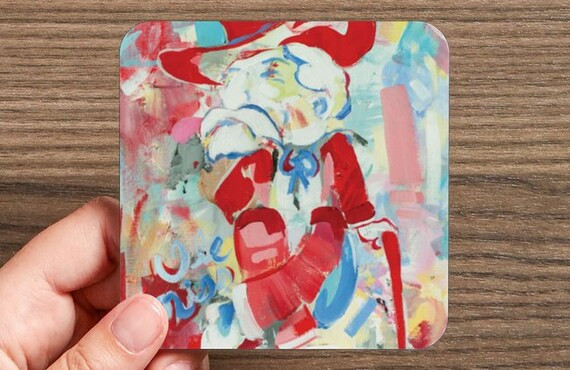 Ole Miss Rebels Colonel Reb Glazed Coasters | Etsy (US)