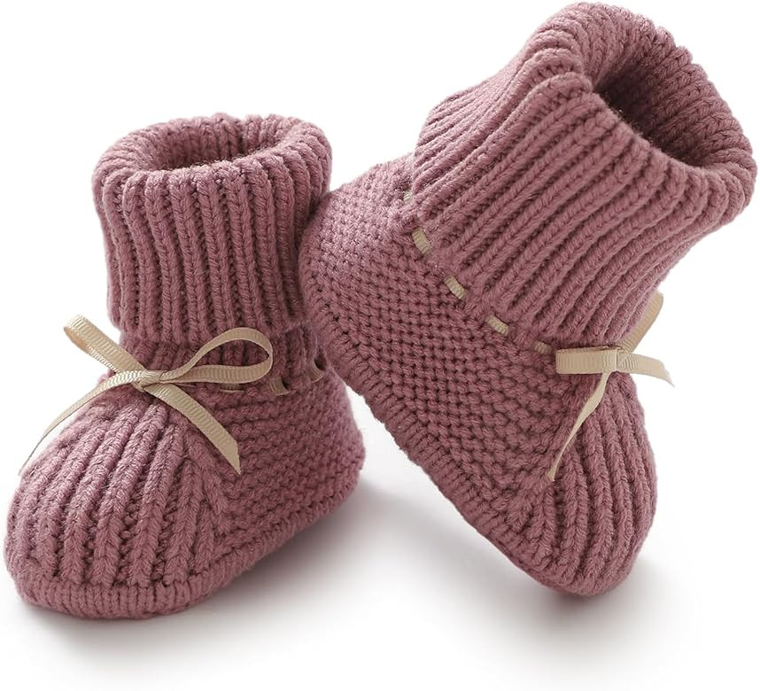 mimixiong Baby Booties Newborn Infant Sock Shoes Hand Knitting Crochet Boy and Girl Cozy Shoes | Amazon (US)