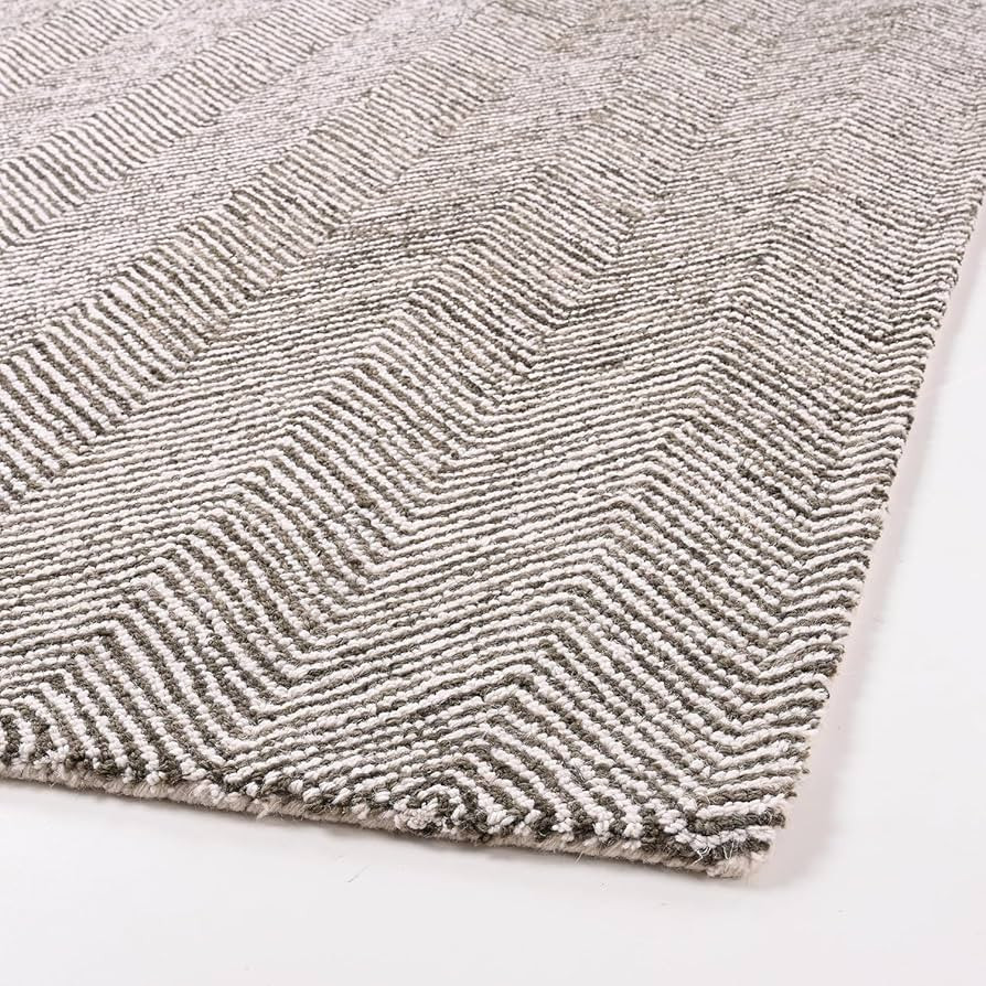 Modern Herringbone Chevron Collection Handcrafted Wool Area Rug - Durable, Zigzag Pattern, for Hi... | Amazon (US)