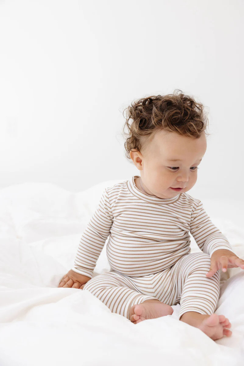 PJ Set in Almond Stripe | Plain Jane