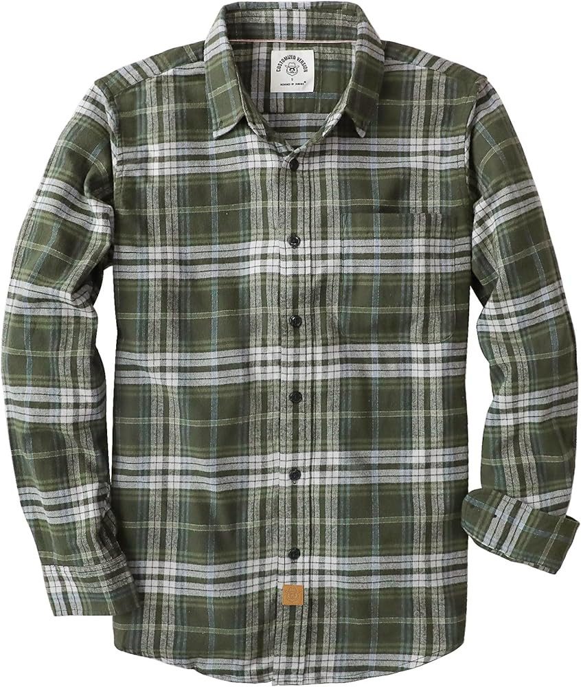 Dubinik® Flannel Shirt for Men 100% Cotton Mens Flannel Shirts Long Sleeve Plaid Soft Casual But... | Amazon (US)