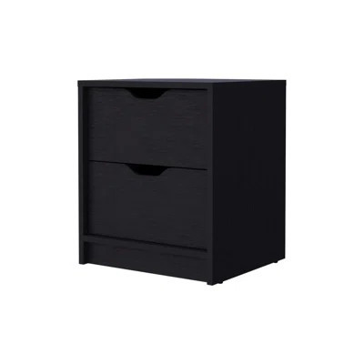 Ample 2 Nightstand In Black For A Neat Bedroom Look - Efficient Storage Solution | Wayfair North America
