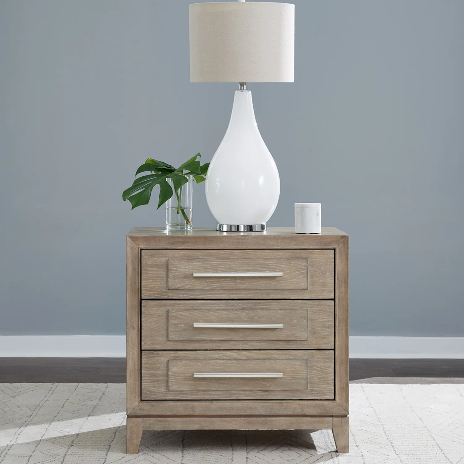 Chantee 3 Drawer Nightstand w/ Charging Station & Lined Drawers | Wayfair North America