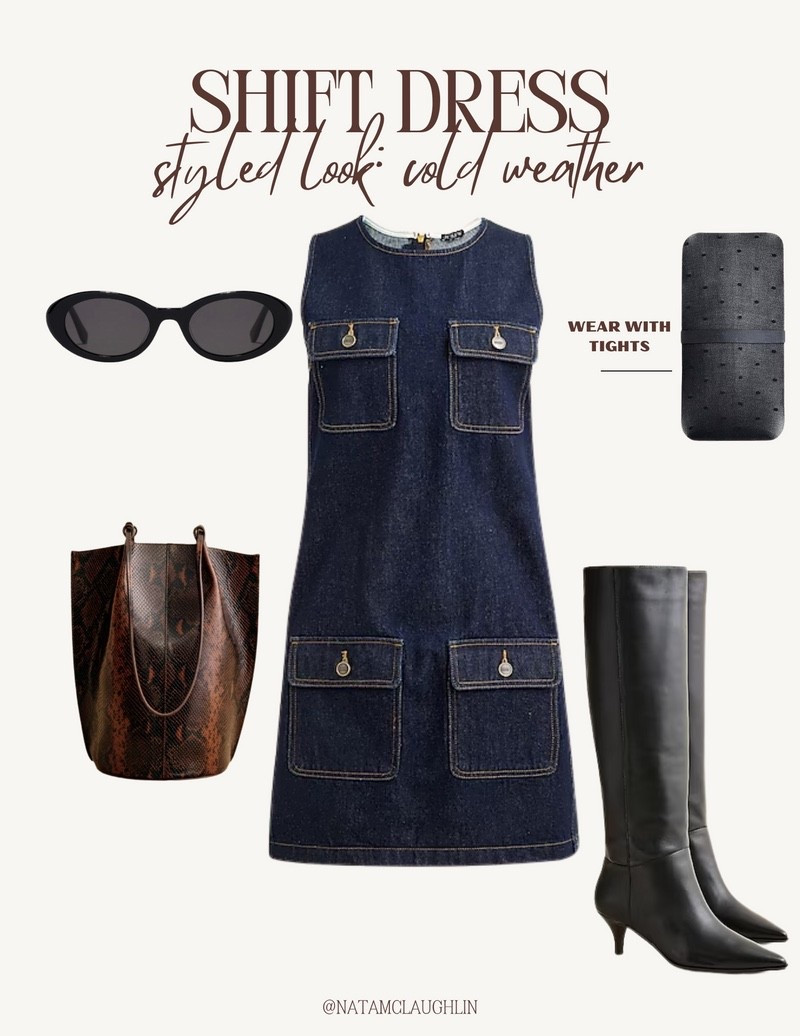 Denim shift dress I'm loving. This dress can easily be layered over a sweater for a fall to winter look. 

#LTKWorkwear #LTKStyleTip #LTKSeasonal