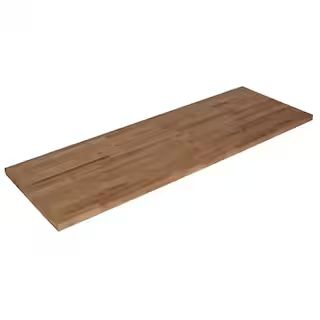 HARDWOOD REFLECTIONS Unfinished Birch 8.17 ft. L x 25 in. D x 1.5 in. T Butcher Block Countertop ... | The Home Depot