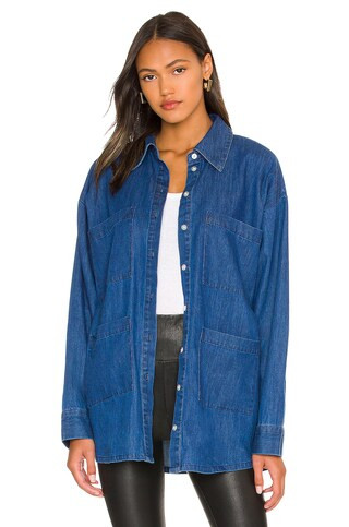 Lovers and Friends Junie Shacket in Denim Blue from Revolve.com | Revolve Clothing (Global)