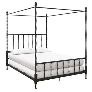 DHP Emerson Black Metal Canopy Full Size Frame Bed | The Home Depot