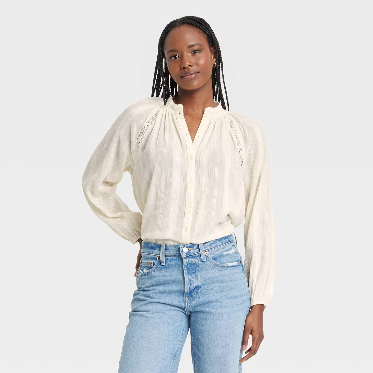 Women's Balloon Long Sleeve Lace Blouse - Universal Thread™ | Target