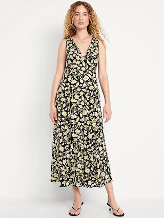 Fit & Flare Floral Maxi Dress | Old Navy (US)