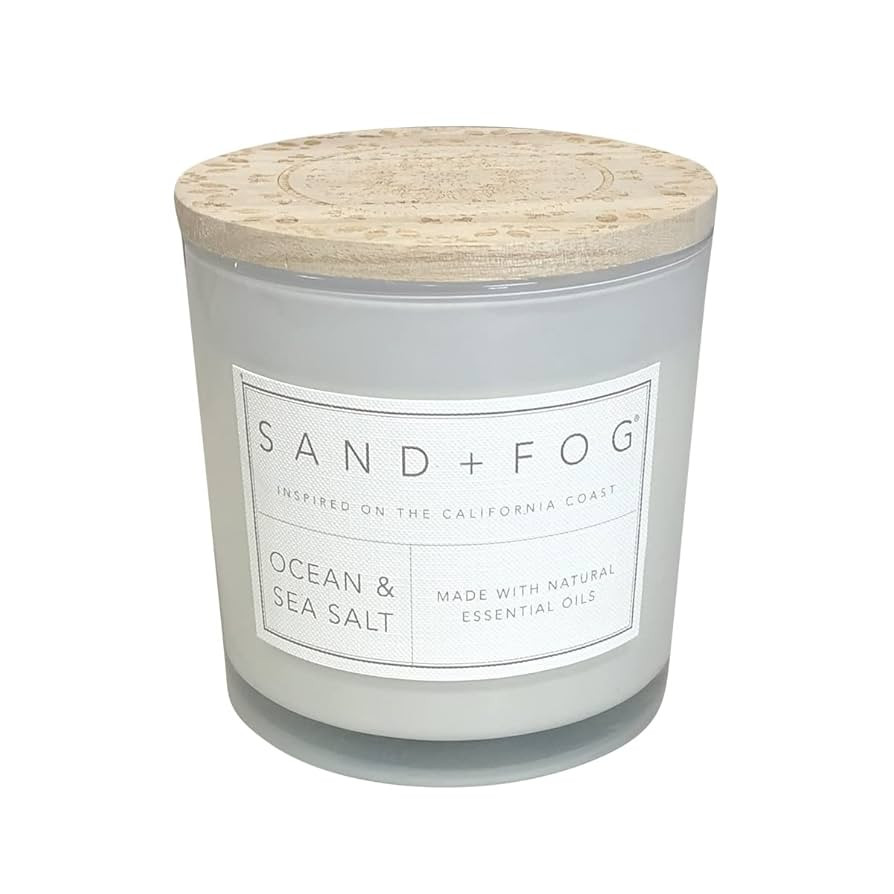 Sand + Fog Scented Candles - Ocean & Sea Salt - Additional Scents and Sizes - 3 Wicks 100% Cotton... | Amazon (US)