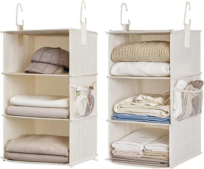 StorageWorks 6-Shelf Hanging Closet Organizers, Two 3-Shelf Separable Closet Hanging Shelves, 12"... | Amazon (US)