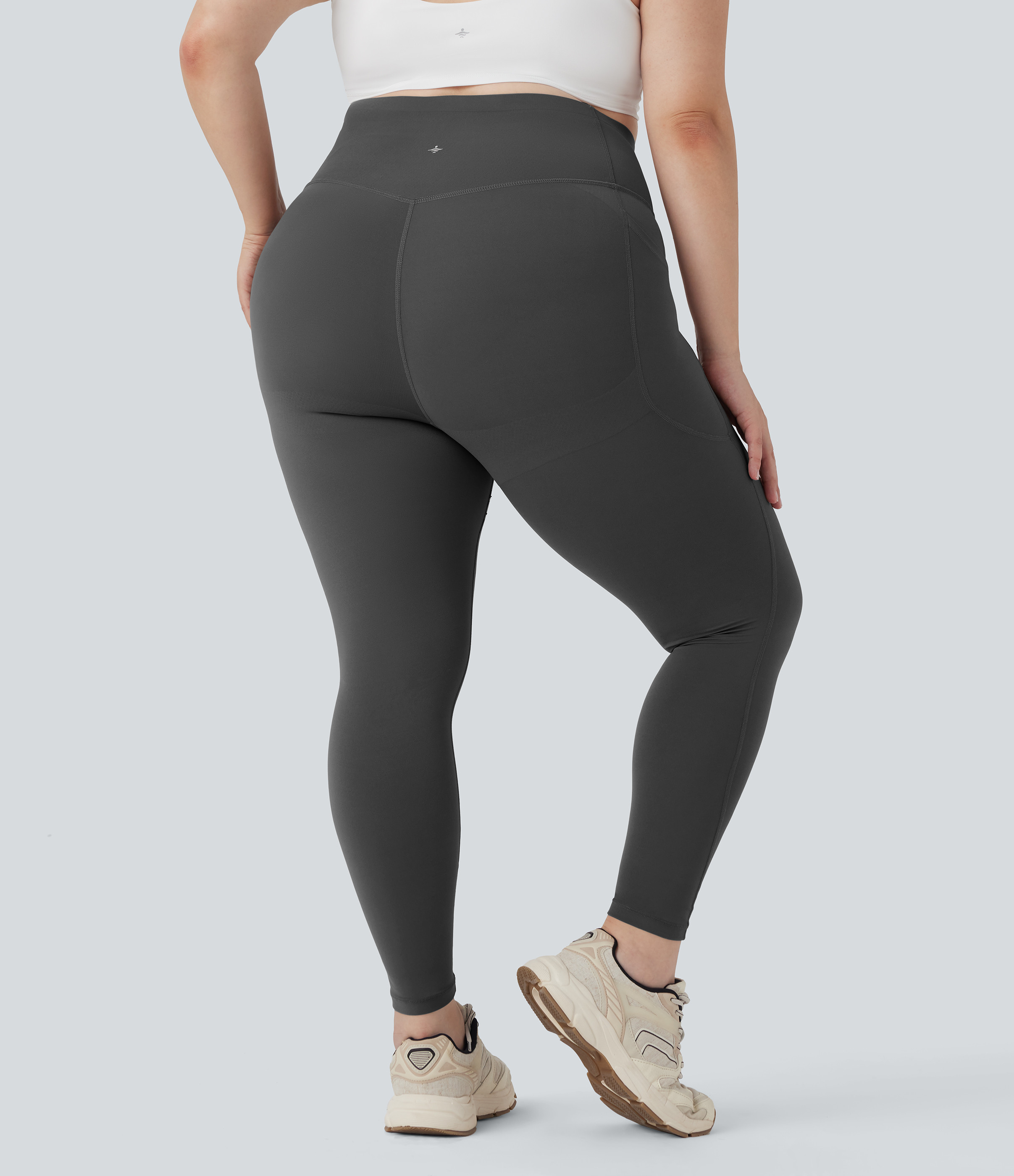 Halara Plus Size Halara UltraSculpt™ SoCinched High Waisted Butt Lifting Tummy Control Shaping Training Leggings with Pockets - Volcanic Ash - 1X(7/8) | HALARA
