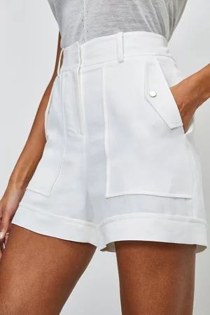 Summer Linen Blend Shorts | Karen Millen UK & IE
