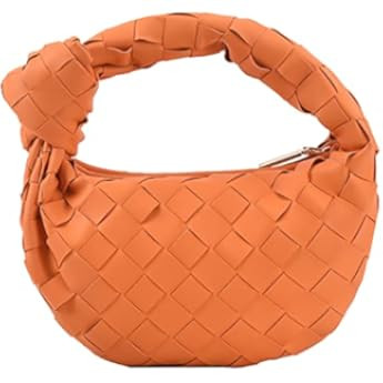 JBB Woven Handbag Bag for Women Leather Shoulder Bags Knotted Purse Soft Mini Hobo Clutch | Amazon (US)