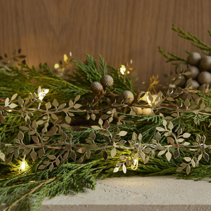 LED Metal Leaf Garland | West Elm (US)