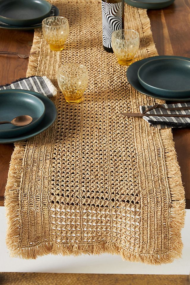 Iazid Raffia Table Runner | Anthropologie (US)