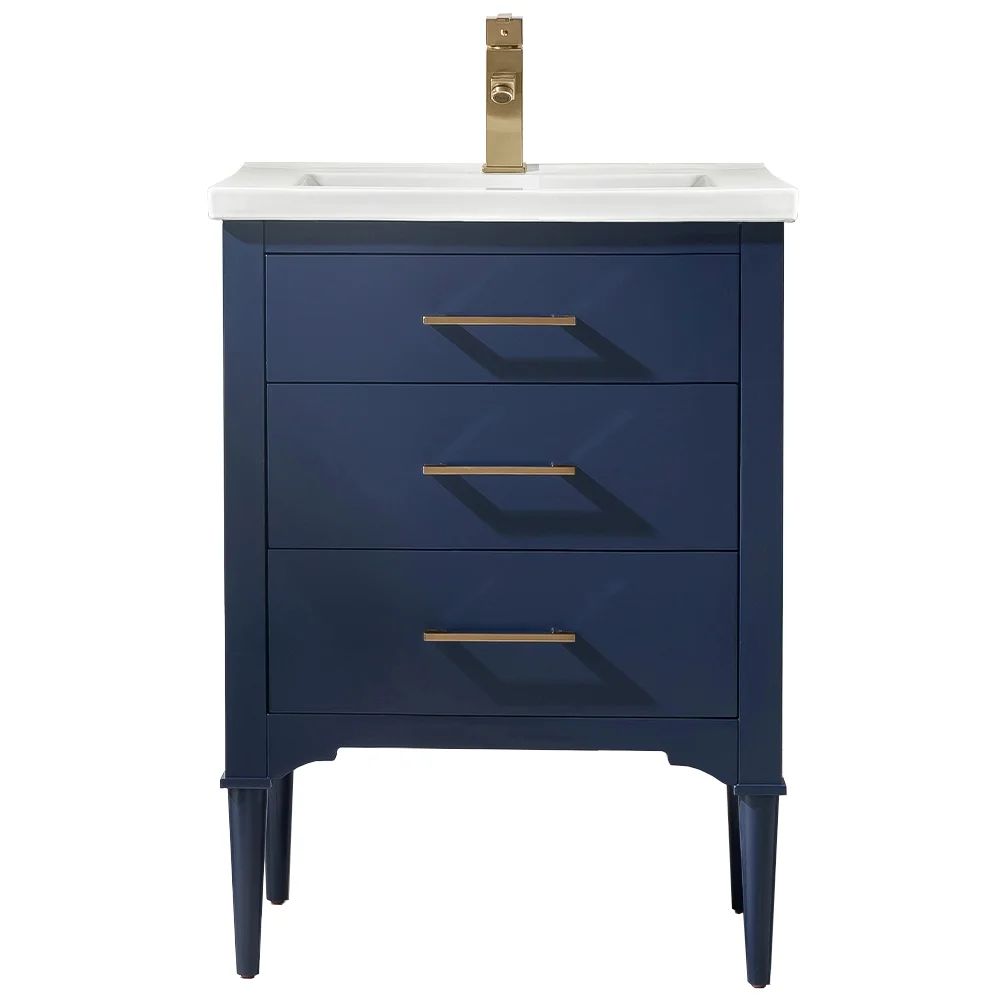 Design Element Mason 24" Single Sink Bathroom Vanity in Blue | Walmart (US)