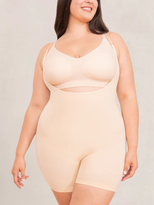 Shapermint Essentials Open Bust Bodysuit Shaper Short | Shapermint