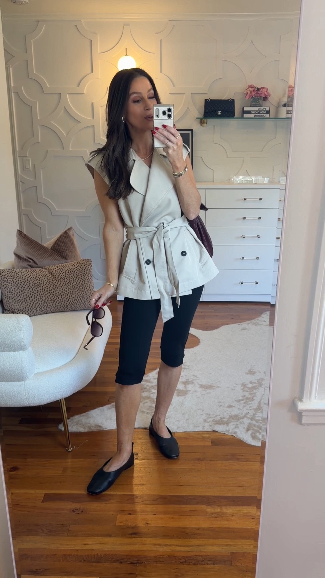 Even if you’re not into capris — you need this vest, the flats, and the bag! Size down one in the vest! Flats are true to size.

#LTKootd #LTKOver40 #LTKSeasonal