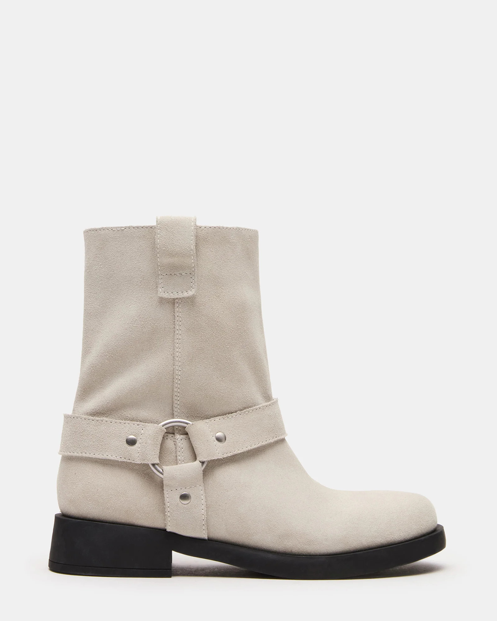 LANI White Suede Women's Moto Ankle Boot | Steve Madden (US)