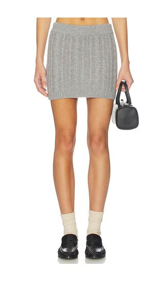 AEXAE Cashmere Cable Mini Skirt in Grey. - size S | Revolve Clothing (Global)