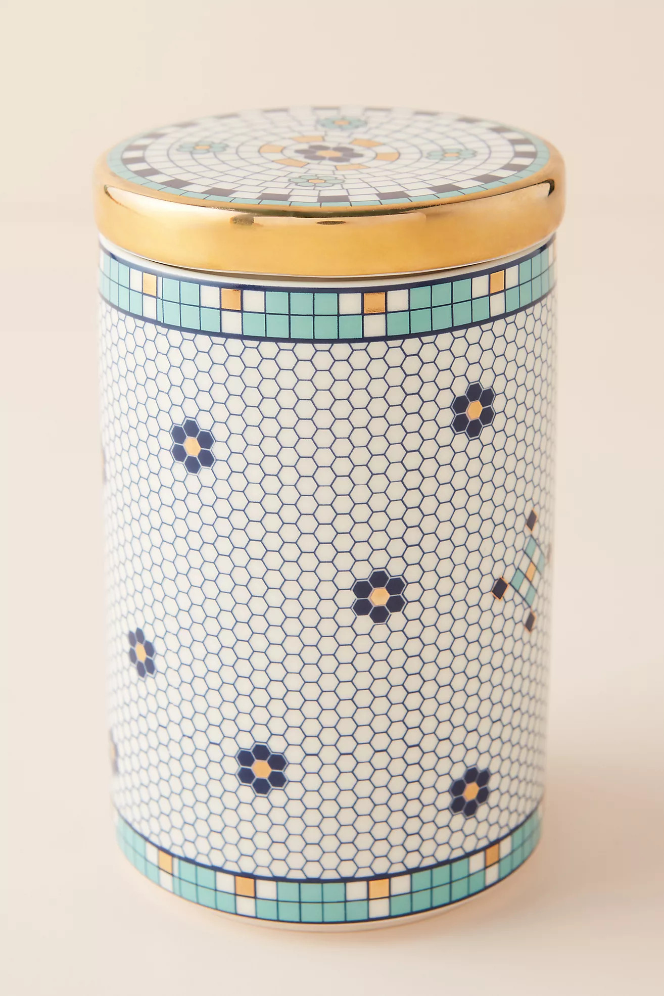 The Bistro Tile Stoneware Canister: Garden Edition | Anthropologie (US)