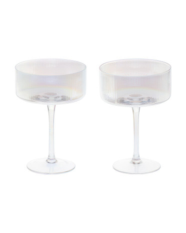 2pk Luster Fluted Coupe Glasses | TJ Maxx