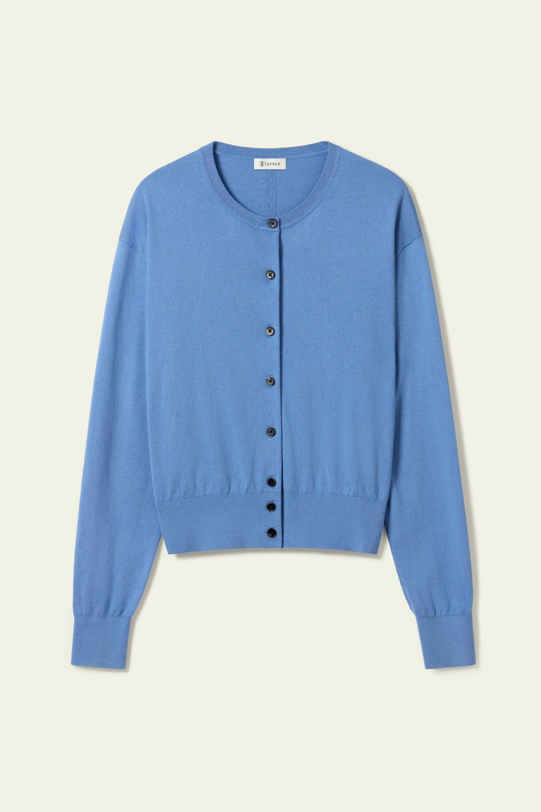 Round-neck Silk Cashmere Cardigan | LILYSILK