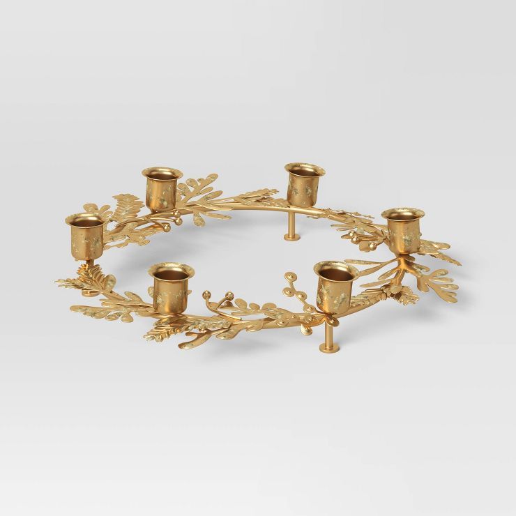 Brass Wreath Centerpiece Candle Holder - Threshold&#8482; | Target