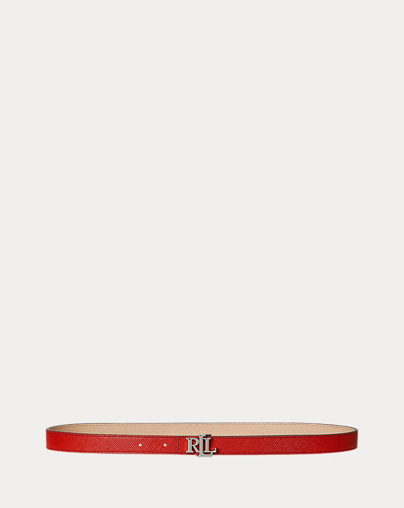 Logo Reversible Crosshatch Skinny Belt | Ralph Lauren (UK)