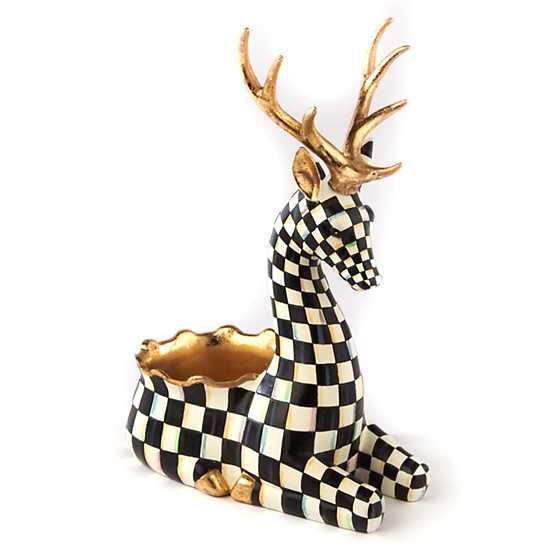 Courtly Check Deer Cachepot | MacKenzie-Childs