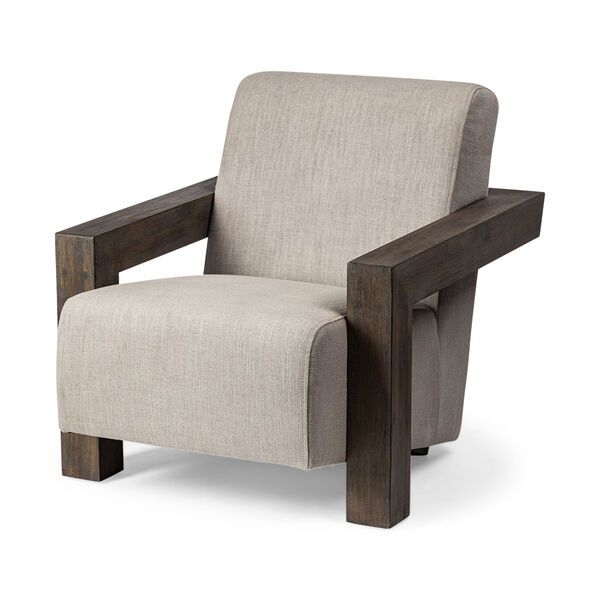 Sovereign III Beige Upholstered Arm Chair | Bellacor