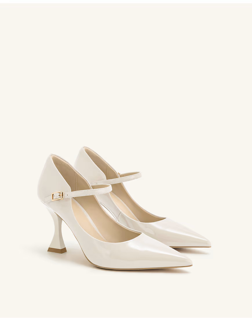 JW PEI Thalina pointed toe heeled pumps in beige-Neutral | ASOS (Global)