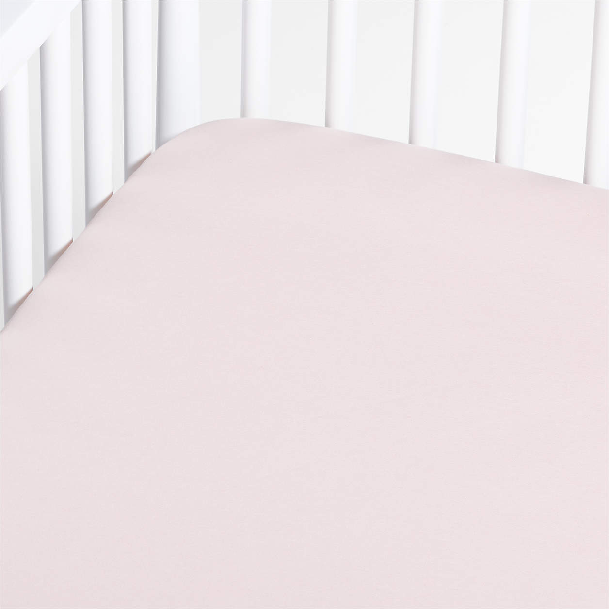 Comfy Tee Whisper Solid Pink 100% Organic Cotton Jersey Baby Crib Fitted Sheet + Reviews | Crate ... | Crate & Barrel