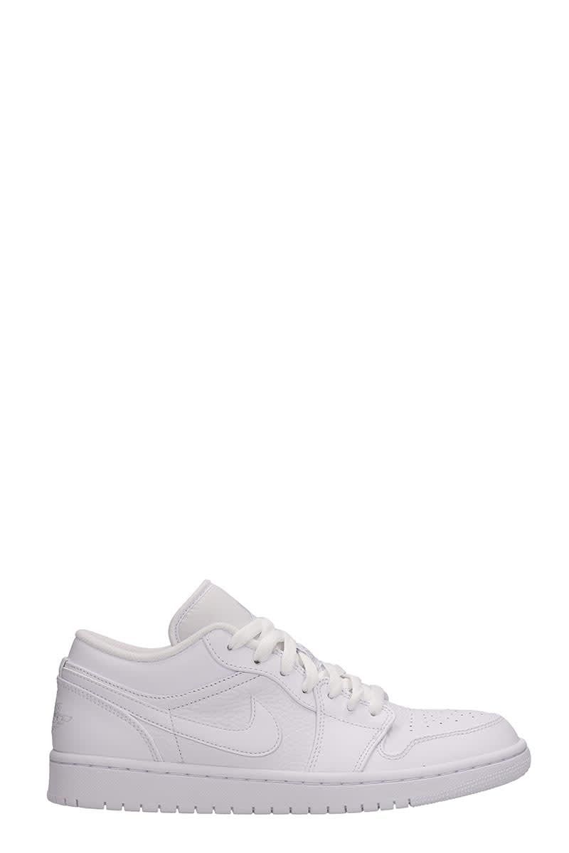 Nike Air Jordan 1 Low White Leather Sneakers | Italist.com US