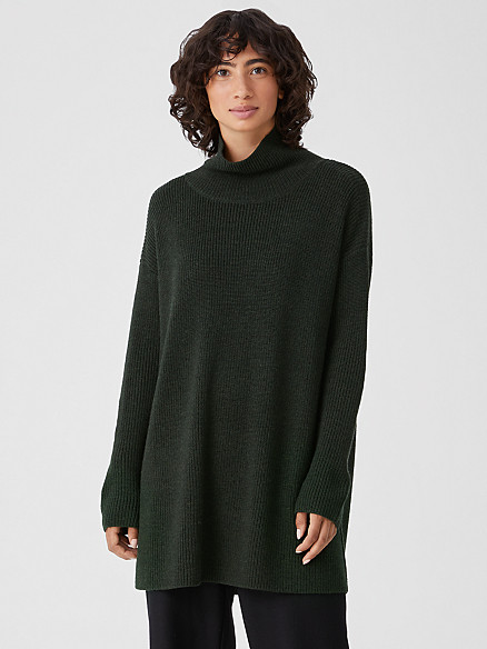 Merino Turtleneck Long Top in Responsible Wool | Eileen Fisher