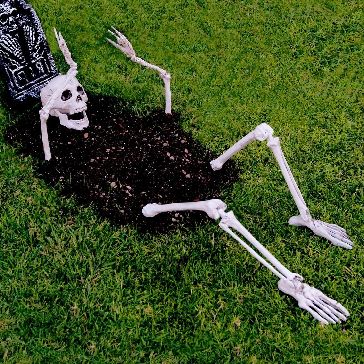 PREXTEX Skeleton Coming Out of the Ground - Life-Sized Unique Groundbreaker Skeleton Stakes for Outdoor Yard Halloween Decorations - Realistic Spooky Skeleton in Front Lawn Garden | Amazon (US)