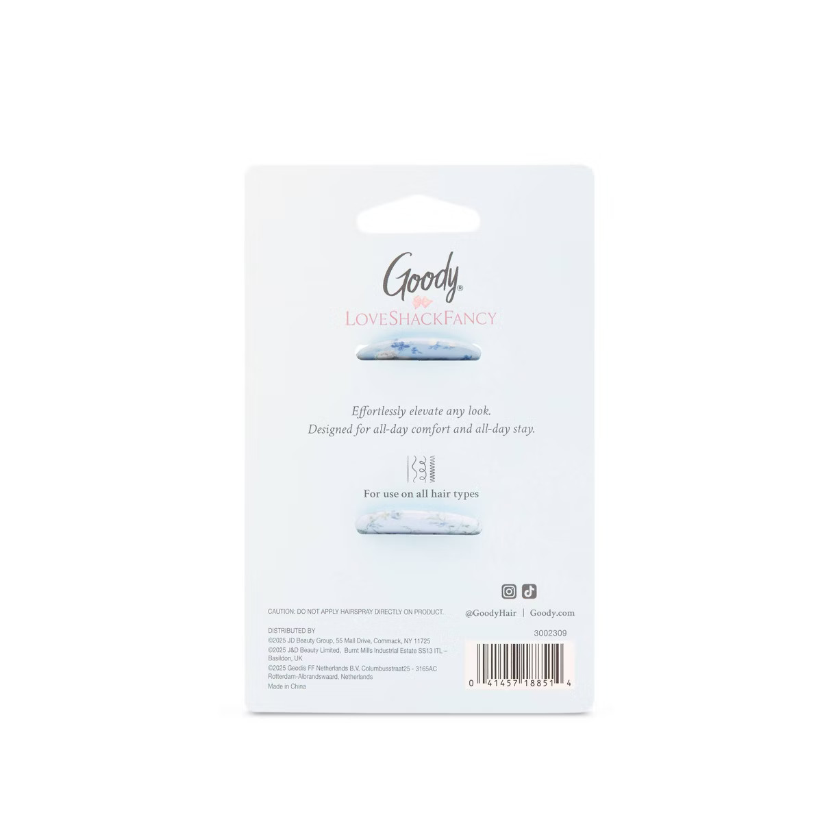 Goody x LoveShackFancy Small Claw Clips - Everblooming Rosettes and English Ivy - 2ct - Blue | Target