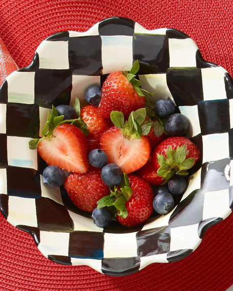 MacKenzie-Childs Courtly Check Enamel Petal Breakfast Bowl | Neiman Marcus